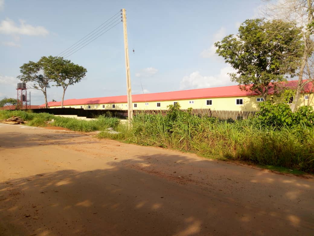 Hostel exterior view from access road