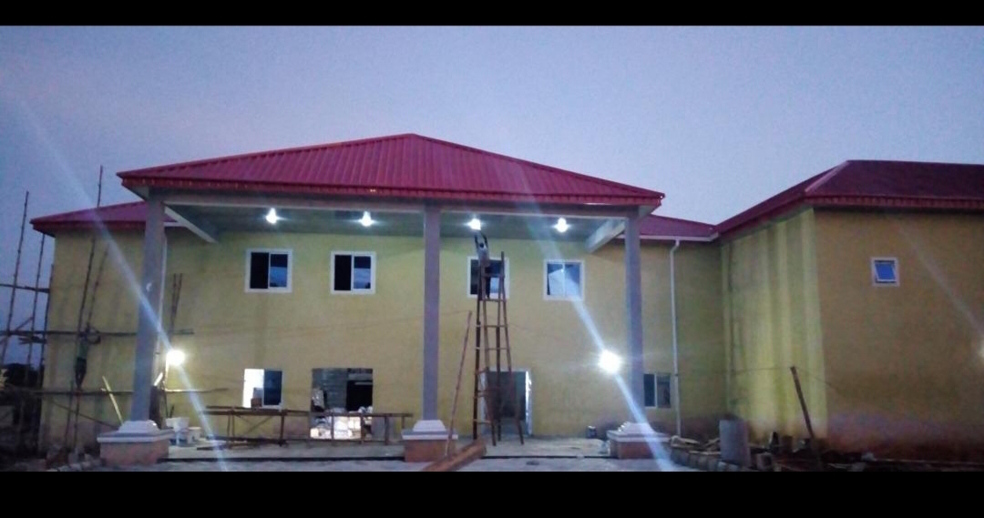 Hostel exterior, dusk view