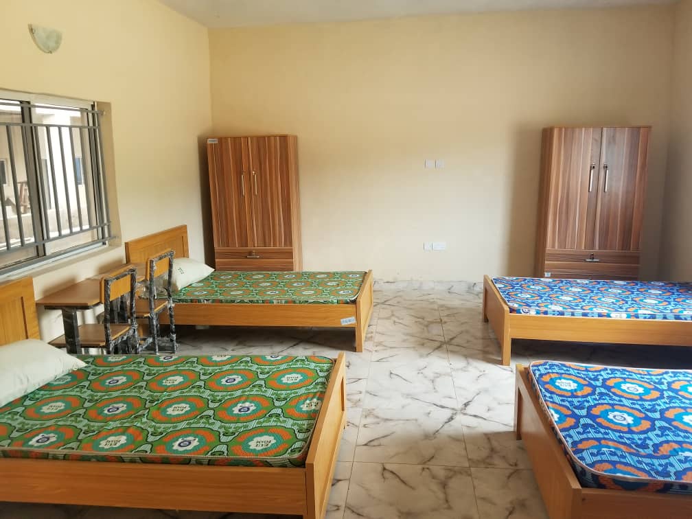 Furnished hostel room interior